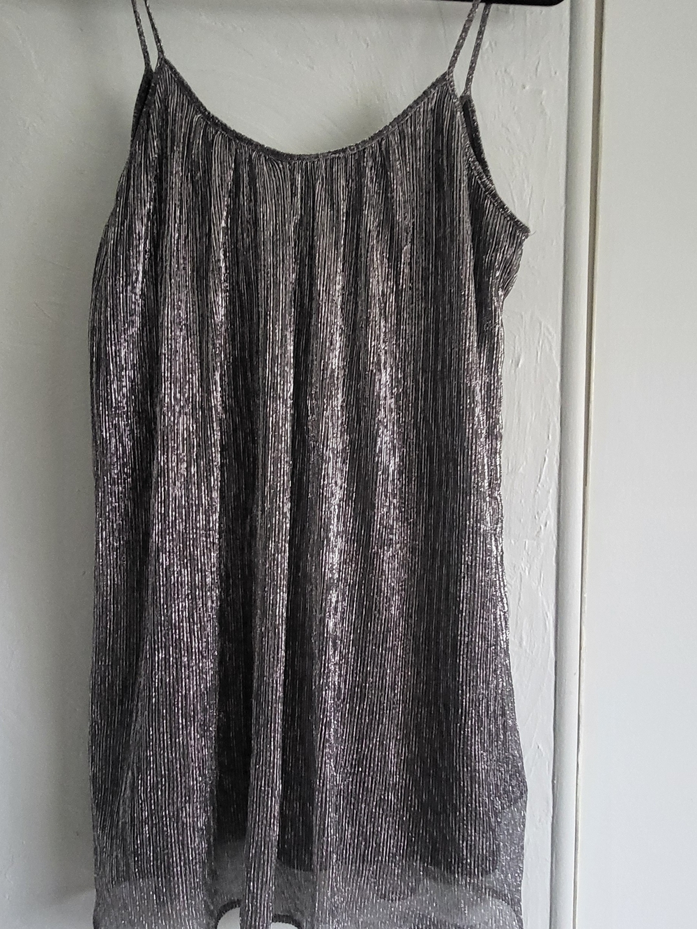 Paper Crane Metallic Silver Mini Dress/tunic Size L